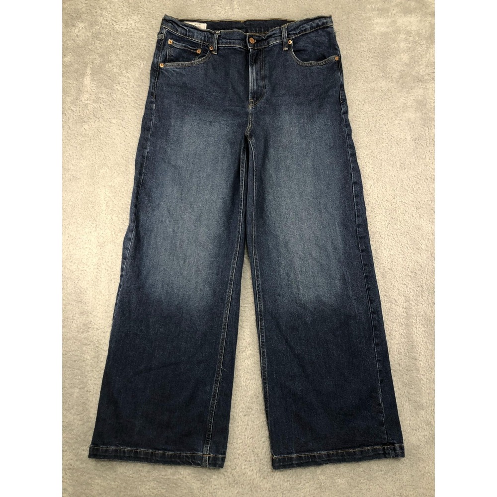 Gap Jeans Women's 14R (36x31.5) Blue Stride Wide Leg High Rise